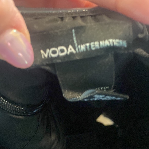 Moda International Black Dress 2 EUC Strapless Bridesmaid Prom Homecoming - Picture 5 of 7